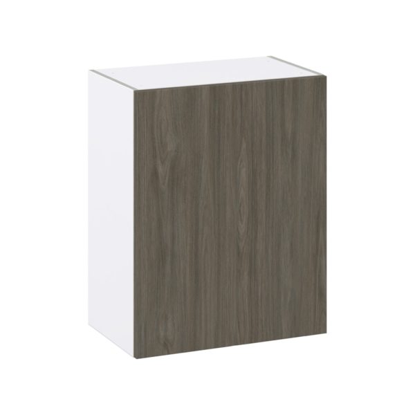 Cordyline Textured Slab Walnut Assembled Wall  Cabinet with Full High Door (24 in. W x 30 in. H x 14 in. D)