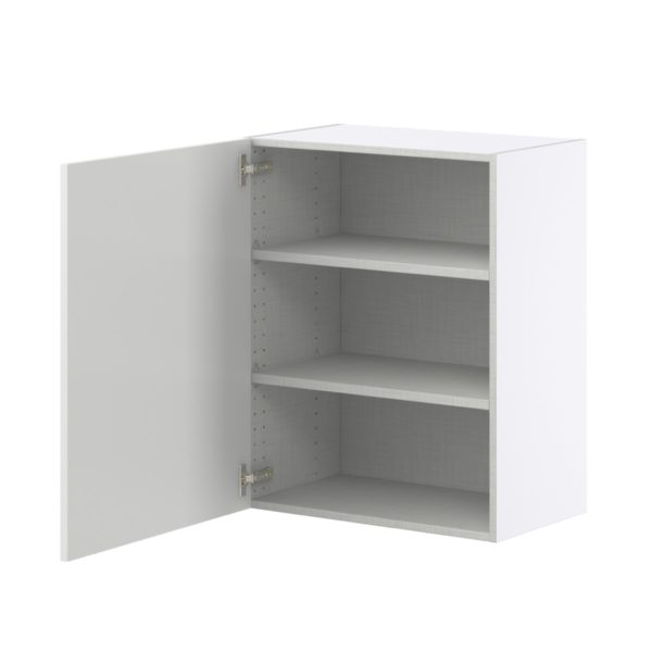 Magnolia Painted Bright White Recessed Assembled Wall  Cabinet with Full High Door (24 in. W x 30 in. H x 14 in. D)