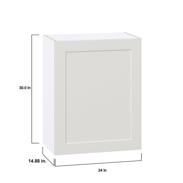 Wisteria Painted Light Gray Recessed Assembled Wall  Cabinet with Full High Door (24 in. W x 30 in. H x 14 in. D)