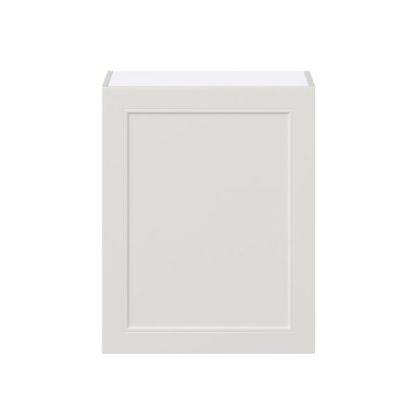 Wisteria Painted Light Gray Recessed Assembled Wall  Cabinet with Full High Door (24 in. W x 30 in. H x 14 in. D)