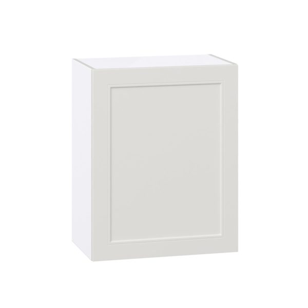 Wisteria Painted Light Gray Recessed Assembled Wall  Cabinet with Full High Door (24 in. W x 30 in. H x 14 in. D)