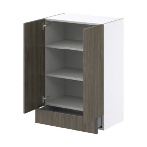 Cordyline Textured Slab Walnut Assembled Wall  Cabinet with 2 Doors and a 5 in. Drawer (24 in. W x 35 in. H x 14 in. D)