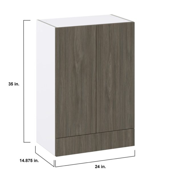 Cordyline Textured Slab Walnut Assembled Wall  Cabinet with 2 Doors and a 5 in. Drawer (24 in. W x 35 in. H x 14 in. D)