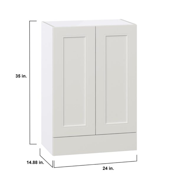 Wisteria Painted Light Gray Recessed Assembled Wall  Cabinet with 2 Doors and a 5 in. Drawer (24 in. W x 35 in. H x 14 in. D)