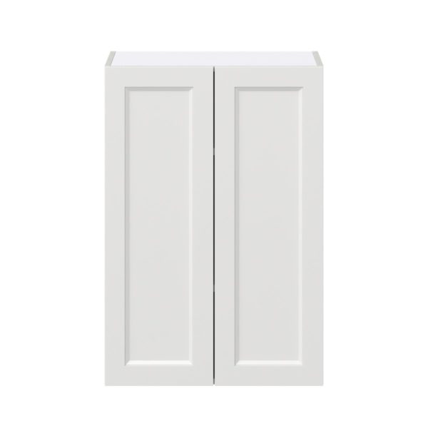 Magnolia Painted Bright White Recessed Assembled Wall  Cabinet with 2 Full High Doors (24 in. W x 35 in. H x 14 in. D)