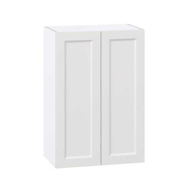 Magnolia Painted Bright White Recessed Assembled Wall  Cabinet with 2 Full High Doors (24 in. W x 35 in. H x 14 in. D)