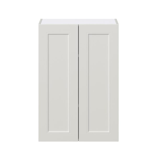 Wisteria Painted Light Gray Recessed Assembled Wall  Cabinet with 2 Full High Doors (24 in. W x 35 in. H x 14 in. D)