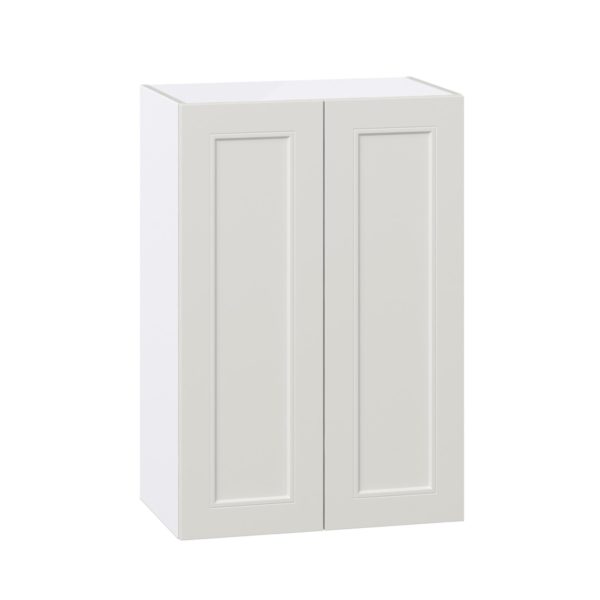 Wisteria Painted Light Gray Recessed Assembled Wall  Cabinet with 2 Full High Doors (24 in. W x 35 in. H x 14 in. D)