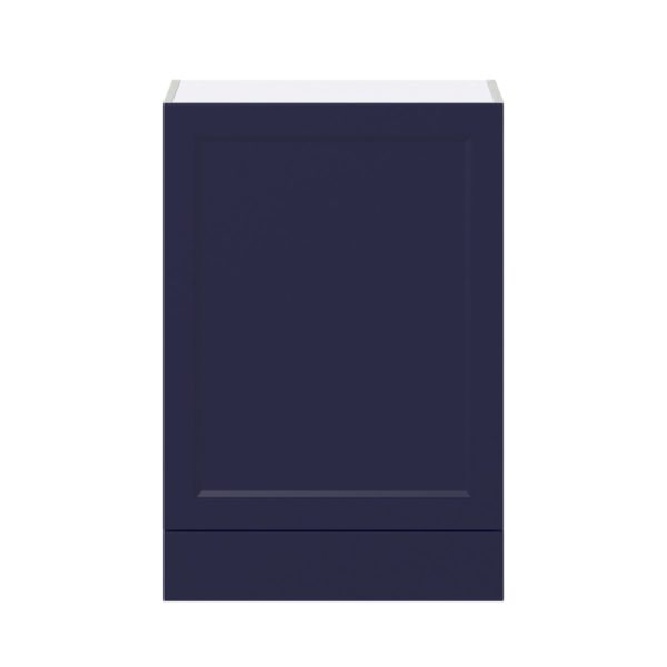 Camellia Painted Midnight Blue Recessed Assembled Wall  Cabinet with a Door and a 5 in. Drawer (24 in. W x 35 in. H x 14 in. D)