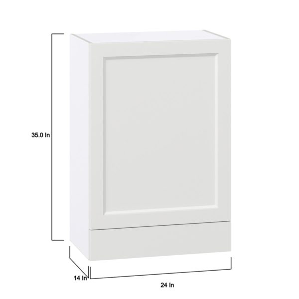 Magnolia Painted Bright White Recessed Assembled Wall  Cabinet with a Door and a 5 in. Drawer (24 in. W x 35 in. H x 14 in. D)