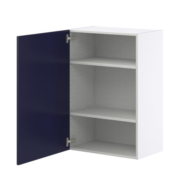 Camellia Painted Midnight Blue Recessed Assembled Wall  Cabinet with Full High Door (24 in. W x 35 in. H x 14 in. D)