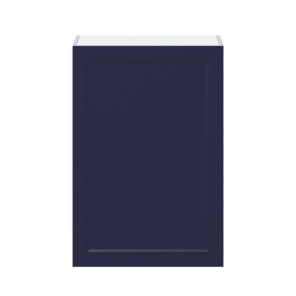 Camellia Painted Midnight Blue Recessed Assembled Wall  Cabinet with Full High Door (24 in. W x 35 in. H x 14 in. D)