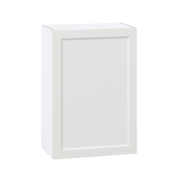 Magnolia Painted Bright White Recessed Assembled Wall  Cabinet with Full High Door (24 in. W x 35 in. H x 14 in. D)