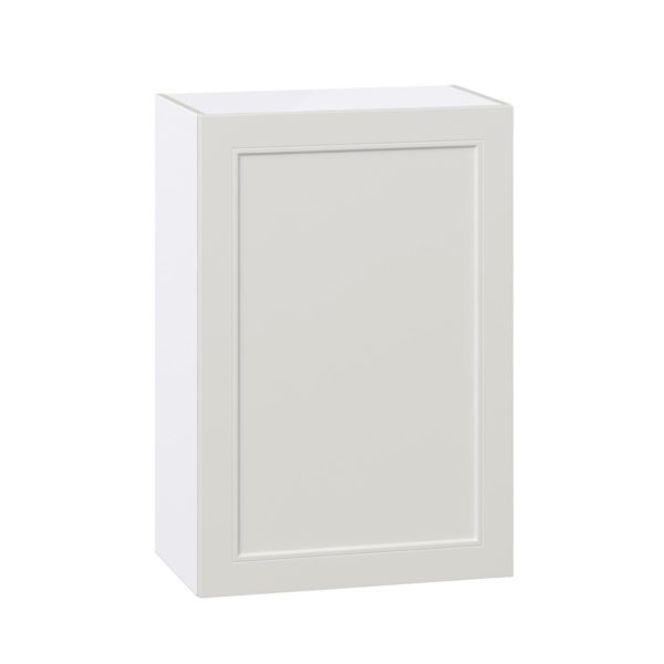 Wisteria Painted Light Gray Recessed Assembled Wall  Cabinet with Full High Door (24 in. W x 35 in. H x 14 in. D)