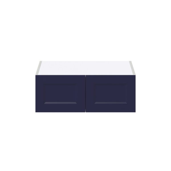 Camellia Painted Midnight Blue Recessed Assembled Deep Wall Bridge  Cabinet (27 in. W X 10 in. H X 24 in. D)