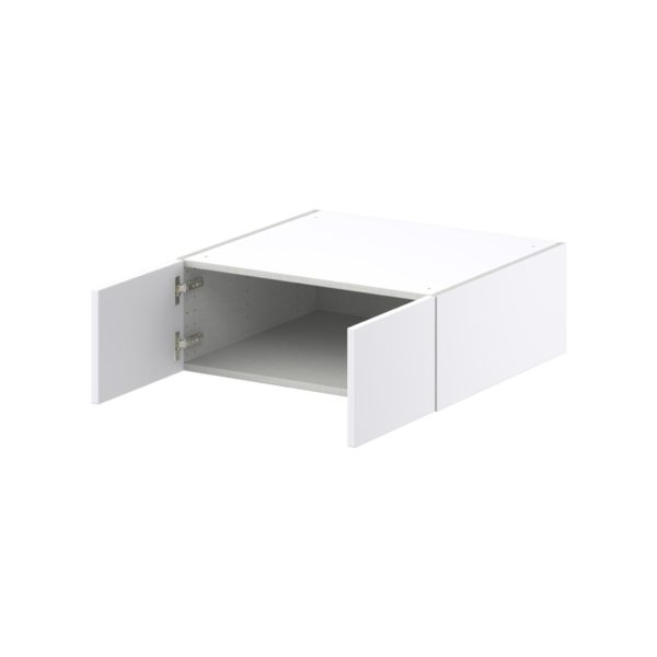 Lily Bright White  Slab Assembled Deep Wall Bridge  Cabinet (27 in. W X 10 in. H X 24 in. D)