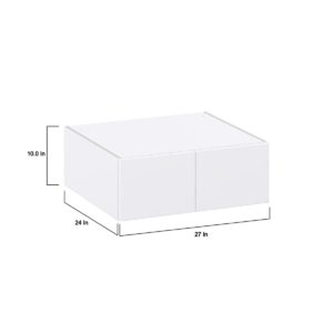 Lily Bright White  Slab Assembled Deep Wall Bridge  Cabinet (27 in. W X 10 in. H X 24 in. D)