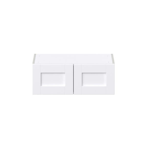 Dahlia Bright White  Shaker Assembled Wall Bridge Cabinet (27 in. W X 10 in. H X 14 in. D)