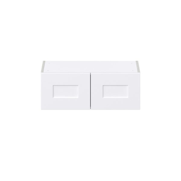 Jasmine Painted Warm White  Shaker Assembled Wall Bridge Cabinet (27 in. W X 10 in. H X 14 in. D)