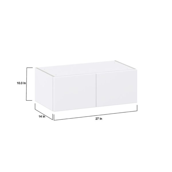 Lily Bright White  Slab Assembled Wall Bridge Cabinet (27 in. W X 10 in. H X 14 in. D)