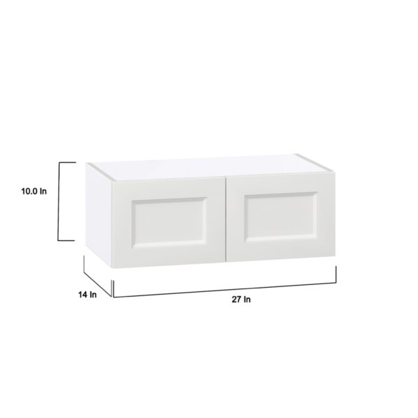 Magnolia Painted Bright White Recessed Assembled Wall Bridge Cabinet (27 in. W X 10 in. H X 14 in. D)