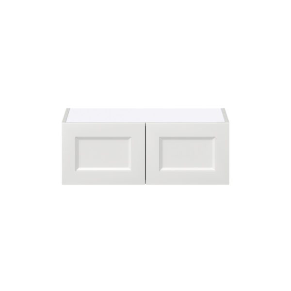 Magnolia Painted Bright White Recessed Assembled Wall Bridge Cabinet (27 in. W X 10 in. H X 14 in. D)