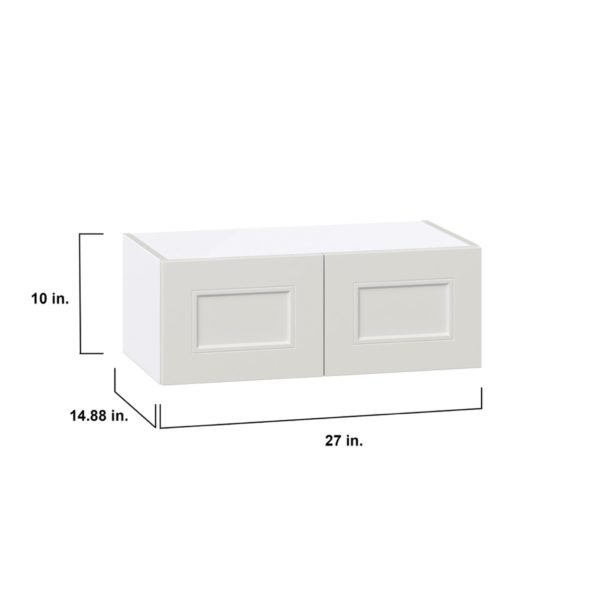 Wisteria Painted Light Gray Recessed Assembled Wall Bridge Cabinet (27 in. W X 10 in. H X 14 in. D)