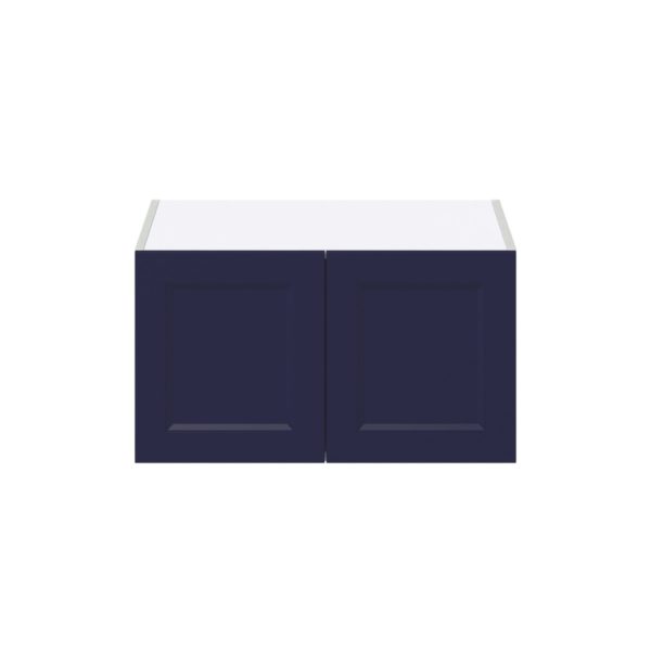 Camellia Painted Midnight Blue Recessed Assembled Deep Wall Bridge  Cabinet (27 in. W X 15 in. H X 24 in. D)