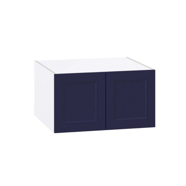 Camellia Painted Midnight Blue Recessed Assembled Deep Wall Bridge  Cabinet (27 in. W X 15 in. H X 24 in. D)