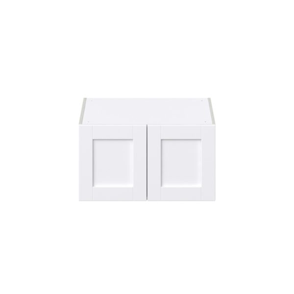 Dahlia Bright White  Shaker Assembled Deep Wall Bridge  Cabinet (27 in. W X 15 in. H X 24 in. D)