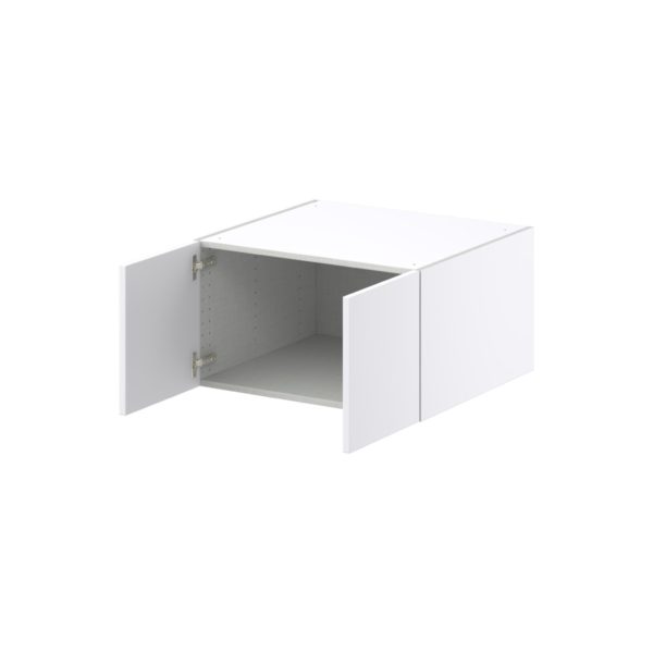 Lily Bright White  Slab Assembled Deep Wall Bridge  Cabinet (27 in. W X 15 in. H X 24 in. D)