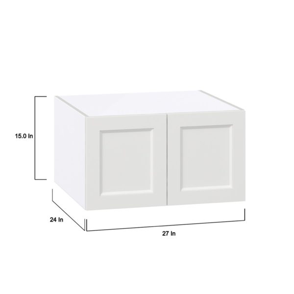 Magnolia Painted Bright White Recessed Assembled Deep Wall Bridge  Cabinet (27 in. W X 15 in. H X 24 in. D)