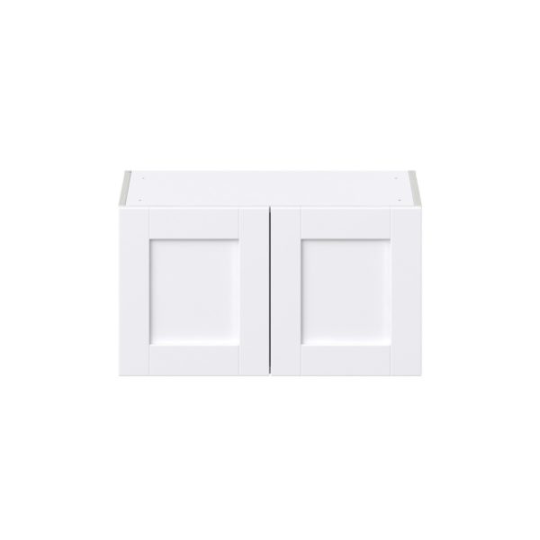 Dahlia Bright White  Shaker Assembled Wall Bridge  Cabinet (30 in. W X 15 in. H X 14 in. D)