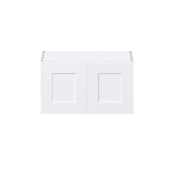 Jasmine Painted Warm White  Shaker Assembled Wall Bridge  Cabinet (30 in. W X 15 in. H X 14 in. D)