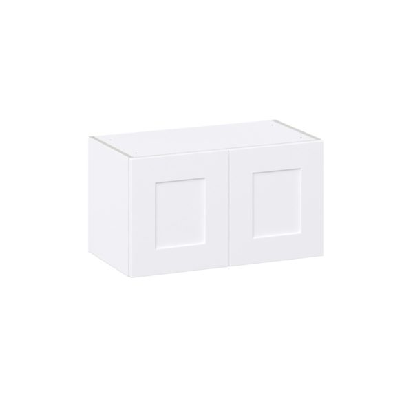 Jasmine Painted Warm White  Shaker Assembled Wall Bridge  Cabinet (30 in. W X 15 in. H X 14 in. D)