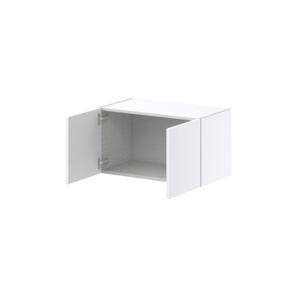 Lily Bright White  Slab Assembled Wall Bridge  Cabinet (30 in. W X 15 in. H X 14 in. D)