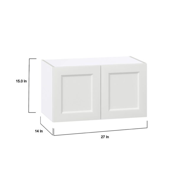 Magnolia Painted Bright White Recessed Assembled Wall Bridge  Cabinet (30 in. W X 15 in. H X 14 in. D)