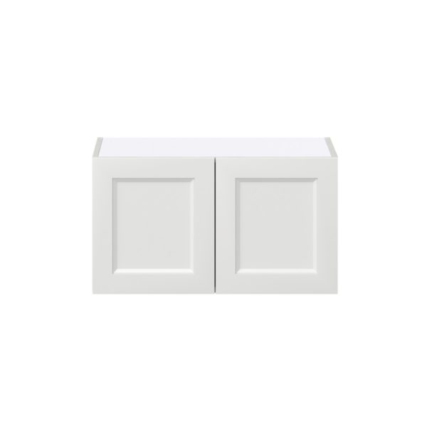 Magnolia Painted Bright White Recessed Assembled Wall Bridge  Cabinet (30 in. W X 15 in. H X 14 in. D)