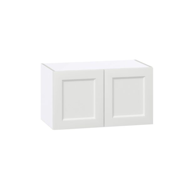 Magnolia Painted Bright White Recessed Assembled Wall Bridge  Cabinet (30 in. W X 15 in. H X 14 in. D)