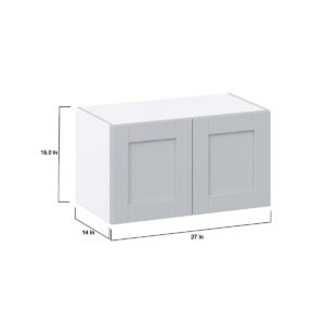 Sea Holly Light Gray  Shaker Assembled Wall Bridge  Cabinet (30 in. W X 15 in. H X 14 in. D)