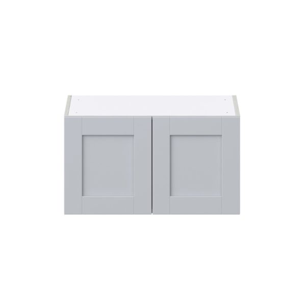 Sea Holly Light Gray  Shaker Assembled Wall Bridge  Cabinet (30 in. W X 15 in. H X 14 in. D)