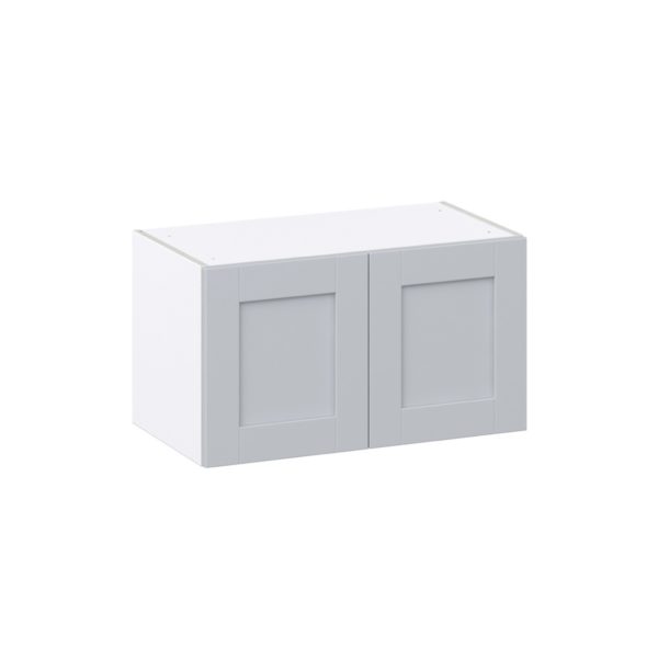 Sea Holly Light Gray  Shaker Assembled Wall Bridge  Cabinet (30 in. W X 15 in. H X 14 in. D)