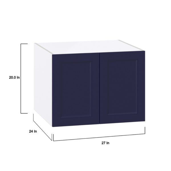 Camellia Painted Midnight Blue Recessed Assembled Deep Wall Bridge Cabinet (27 in. W X 20 in. H X 24 in. D)