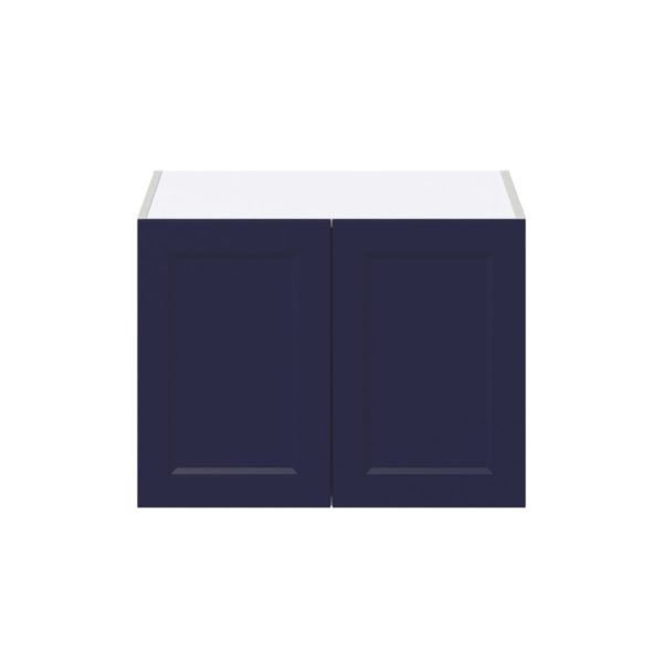 Camellia Painted Midnight Blue Recessed Assembled Deep Wall Bridge Cabinet (27 in. W X 20 in. H X 24 in. D)