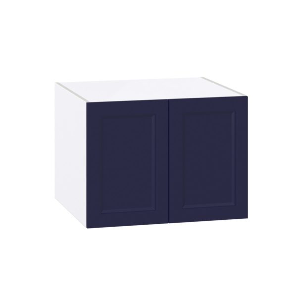 Camellia Painted Midnight Blue Recessed Assembled Deep Wall Bridge Cabinet (27 in. W X 20 in. H X 24 in. D)