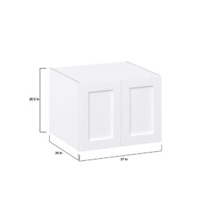 Dahlia Bright White  Shaker Assembled Deep Wall Bridge Cabinet (27 in. W X 20 in. H X 24 in. D)