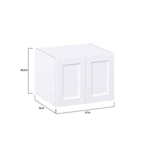 Dahlia Bright White  Shaker Assembled Deep Wall Bridge Cabinet (27 in. W X 20 in. H X 24 in. D)