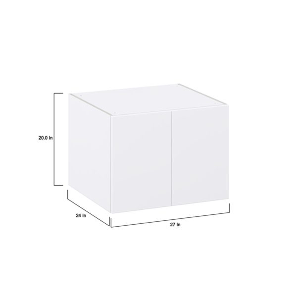 Lily Bright White  Slab Assembled Deep Wall Bridge Cabinet (27 in. W X 20 in. H X 24 in. D)