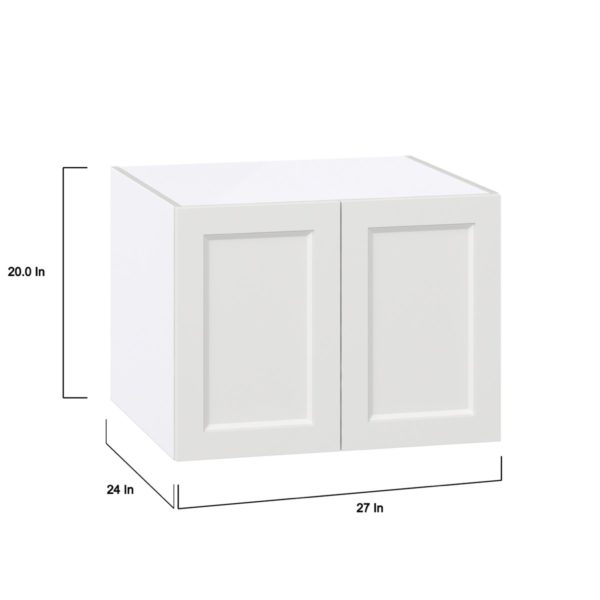 Magnolia Painted Bright White Recessed Assembled Deep Wall Bridge Cabinet (27 in. W X 20 in. H X 24 in. D)