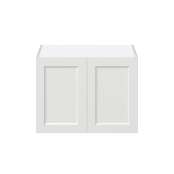 Magnolia Painted Bright White Recessed Assembled Deep Wall Bridge Cabinet (27 in. W X 20 in. H X 24 in. D)